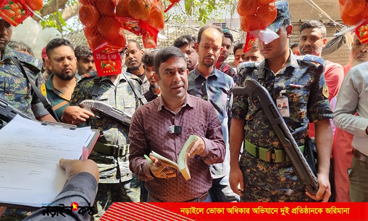 নড়াইলে ভোক্তা অধিকার অভিযানে দুই প্রতিষ্ঠানকে জরিমানা