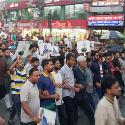 নিবন্ধন ও ‘শাপলা কলি’ প্রতীক অর্জনে এনসিপির আনন্দ মিছিল