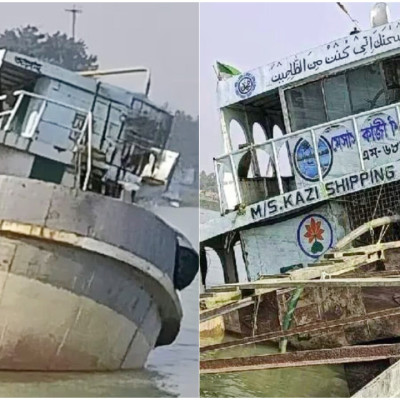 ভারত থেকে ফেরার পথে গঙ্গায় ডুবল ছাইবোঝাই বাংলাদেশি জাহাজ